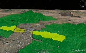 This map shows the large number of homes that would have been built by the Three Canyons project in the heart of the wildlife migration corridor.